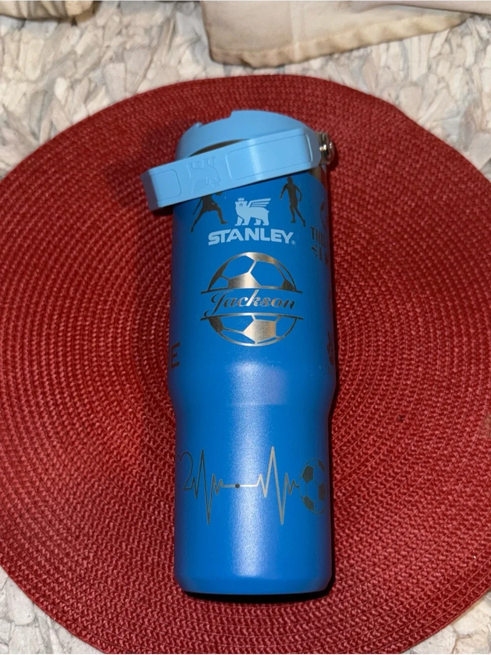 Stanley Bright Blue Stainless Soccer Tumbler with Silver Accents - Picture 3 of 8